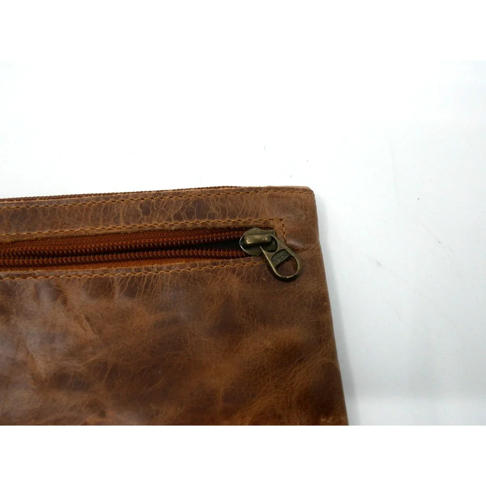 Moonster Leather Pencil Pen Case Pouch Clutch With Key Chain Attached 8
